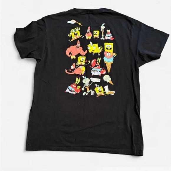 SpongeBob SquarePants Adult Double side Graphic Tee Shirt. Large - Picture 2 of 4
